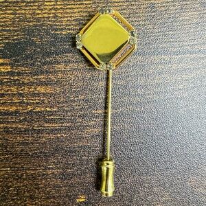 Gold Stick Pin with Crystal Accents